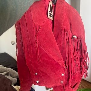 Fringe real suede jacket